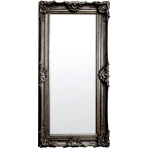 Stretton Large Ornate Rectangular Leaner Mirror Silver 178cm x 89cm