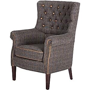 Dark Harris Tweed Holker Armchair