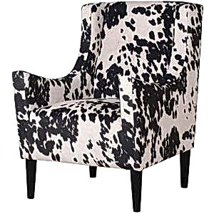 Faux Cow Hide Black & White Classic Armchair