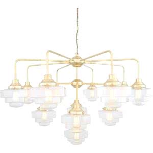 Siena Art Deco 13 Light Three-Tier Brass Chandelier