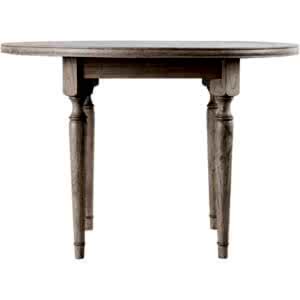 Mustique French Colonial Round Dining Table with Parquet Inlay Finish