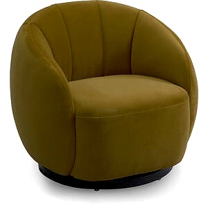 Bulpa Art Deco Occasional Tub Swivel Chair - Mustard, Ivory or Grey