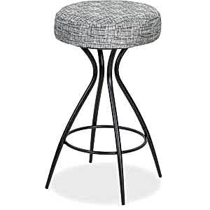 Hydra Counter Stool - Grey or Ivory Boucle Fabric & Black Legs