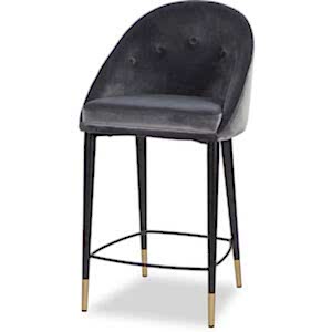 Arden High Back Velvet Counter Stool - Dark Grey or Green