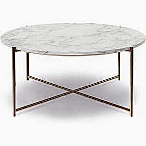 Adriana Scandi Small Round Coffee Table - Glass or Marble Top