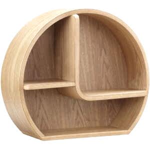Jual San Fran Retro Curved Wall Shelf JF713 - Oak or Walnut
