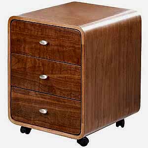 Jual Retro 3 Drawer Desk Pedestal PC201 - Oak, Walnut or Grey