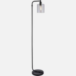 Toledo Simple Metal Rod Floor Lamp in Brushed Nickel or Matt Black