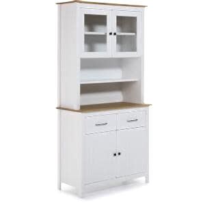 Miranda Painted Wood Display Dresser - Matt White / Waxed Pine