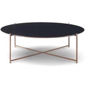 Adriana Scandi Large Round Coffee Table - White Marble or Black Glass Top