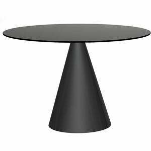 Oscar Large Circular Dining Table 110cm - Glass with Cone Base