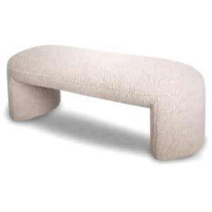 Kramer Alpaca Bench in Taupe Brown or Ivory Sand