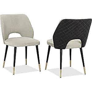 Jagger Velvet Dining Chairs in Grey or Beige - Set of 2