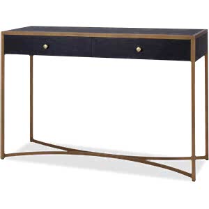 Rivoli Dressing Table in Black Ash & Brass