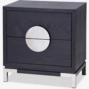 Otium Art Deco 2 Drawer Bedside Table White or Black