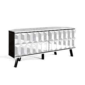 Frank Olsen Elevate White Corner TV Cabinet with Mood Lighting