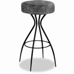 Hydra Bar Stool - Grey or Ivory Boucle Fabric & Black Legs