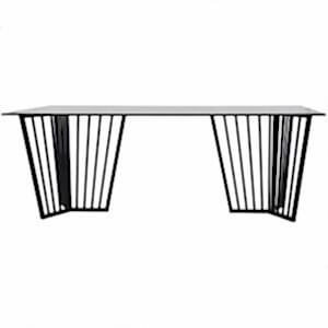 Binton Black & Tinted Glass Dining Table 200cm