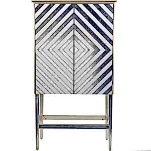 Fayette Art Deco 2 Door Antique Mirrored Bar Cabinet