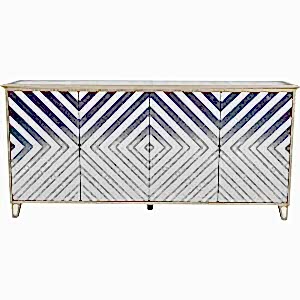 Fayette Art Deco 4 Door Antique Mirrored Sideboard