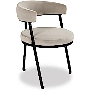 Bonnet Dining Chair - Grey Velvet or Beige Fabric