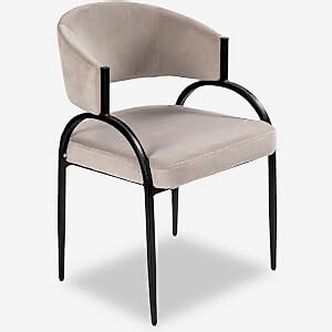 Pavilion Dining Chair - Light Grey Velvet, Beige or Grey Fabric
