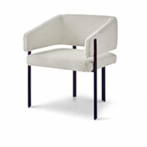 Tatler Art Deco Dining Chair - Ivory Boucle Sand or Grey Fabric