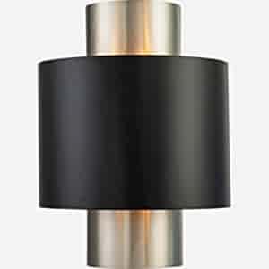 Logan Art Deco Wall Lamp in Brass or Nickel and Black
