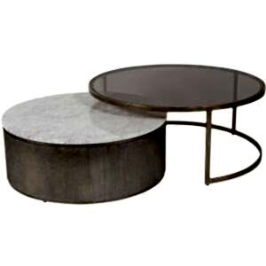 Belvedere Aged Gold Set of 2 Nesting Coffee Tables by The Arba Furniture Company