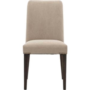 Madison Dark Wood Chair in Cement Linen - 2 pack