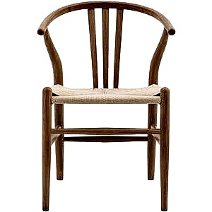 Set of 2 x Whitney Retro Wishbone Chairs in Natural or Black Finish