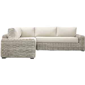 Ragusa Outdoor Rattan Corner Lounge Set - Corner Sofa + Coffee Table