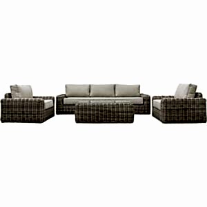 Ragusa Garden Rattan Sofa + Chairs + Table Lounge Set
