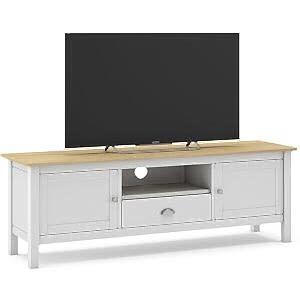 Lucena TV Stand - White and Waxed Pine