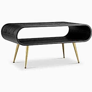Jual Auckland Retro Coffee Table JF721 in Black/Brass or White/Chrome