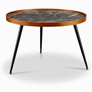 Jual Siena Coffee Table JF328 in Walnut & Black Marble