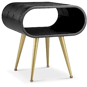 Jual Auckland Retro Side Lamp Table JF722 in Black/Brass or White/Chrome
