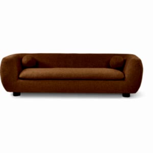 Hudson 3 Seater Sofa in Brown or Grey Boucle or Natural Chenille
