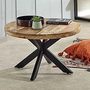 Surrey Solid Wood Coffee Table With Metal Spider Legs by Indian Hub
