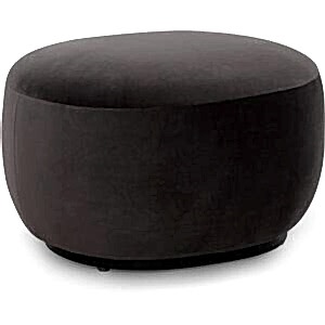 Polter Curved Ottoman in Kaster II Black Slate Velvet