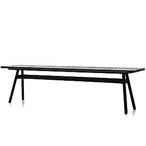 Bronx Black Acacia Wood Modern Bench 170cm