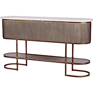 Belvedere Aged Gold Console With Shelf 140x35x80 by The Arba Furniture Company