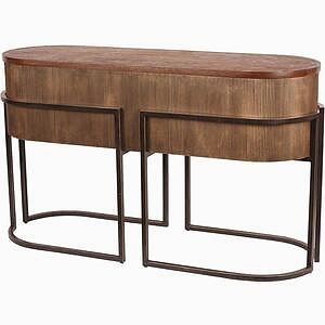 Beckett Corrugated Antique Bronze Console Table