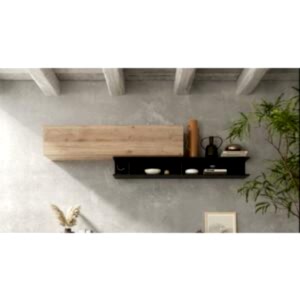 Luna Wall Storage - Lava and Cadiz  Oak Finish