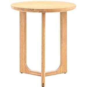 Handi Wooden Round Side Table in Natural or Smoked Oak
