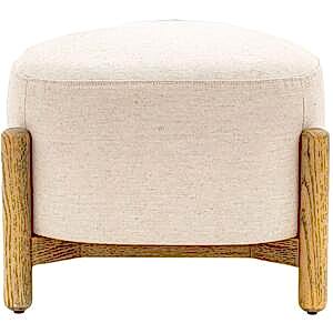 Tindon Footstool - Natural Linen or Vintage Brown Leather