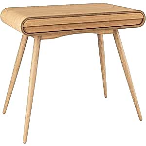 San Fran Retro Curved Desk PC810 with Drawer - Oak or Walnut