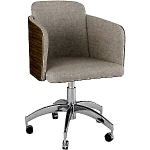 San Fran Retro Fabric Office Chair PC812 Height Adjustable - Oak or Walnut