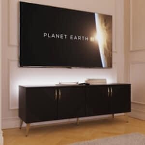 Frank Olsen AVA LED 4 Door TV Cabinet - Midnight Black