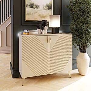Frank Olsen AVA LED and Wireless Charging Tall Sideboard - Antique White
